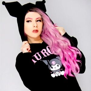 sanrio kuromi hoodie with ears runs small
